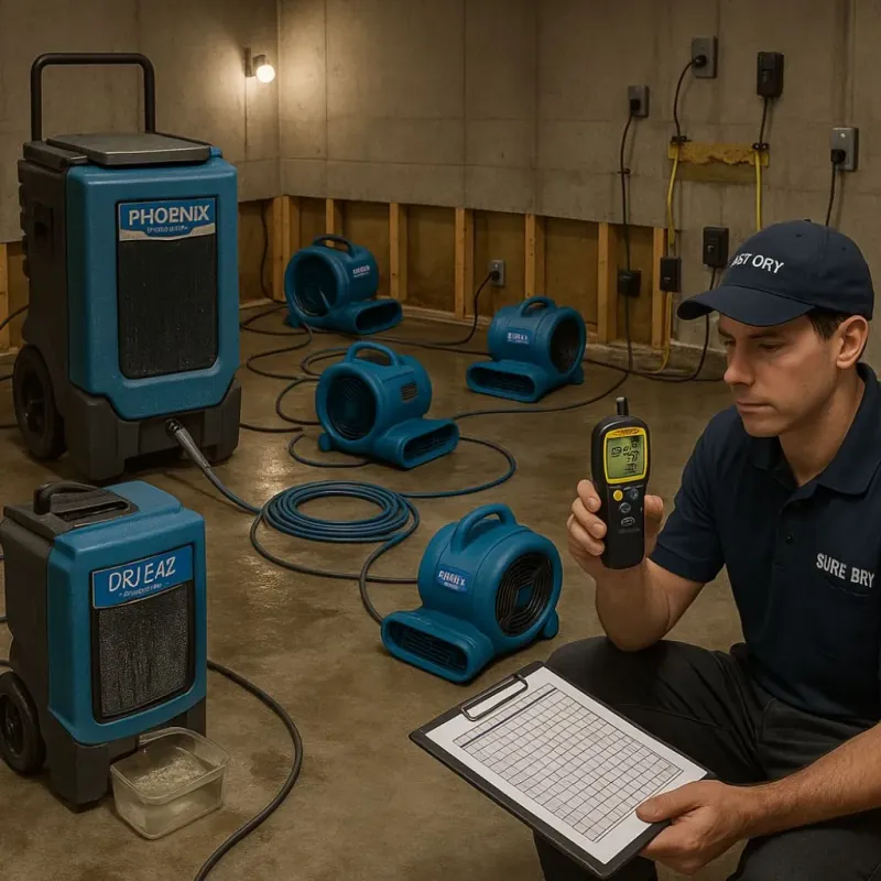 Structural Drying and Dehumidification process in Saint Simon Mills, GA